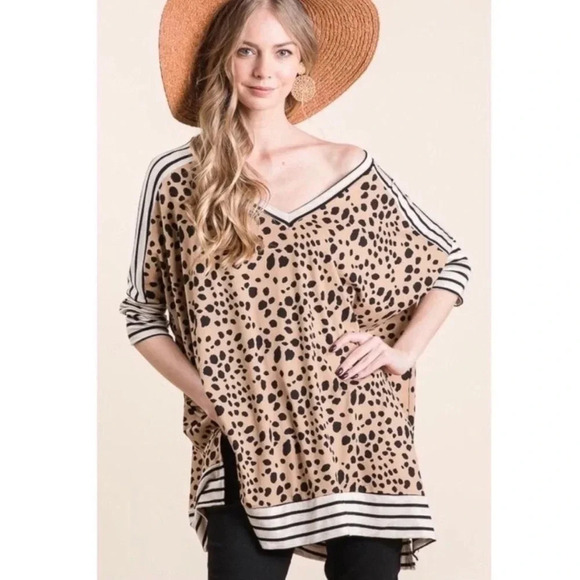 NWT Jade by Jane Oversized Leopard Print Top - Picture 1 of 6